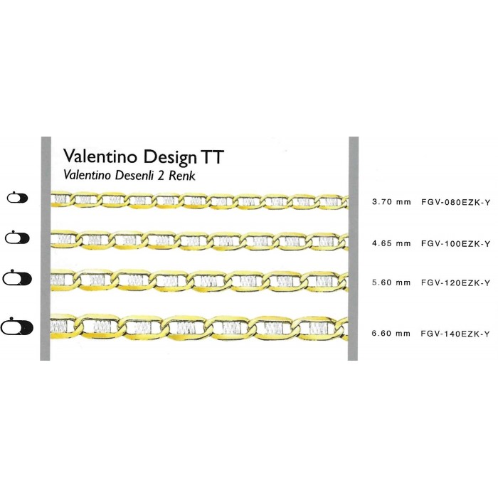 Valentinon Design TT 6,6 mm 45 cm 11,6 gr 14 K 585